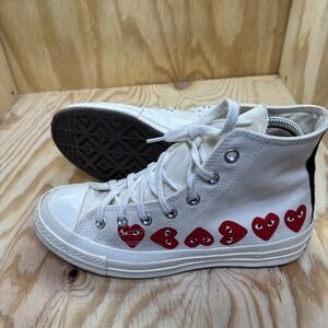 Converse CDG Play Chuck 70 High Tops Men's 9 Women's 11‎ White Red Heart